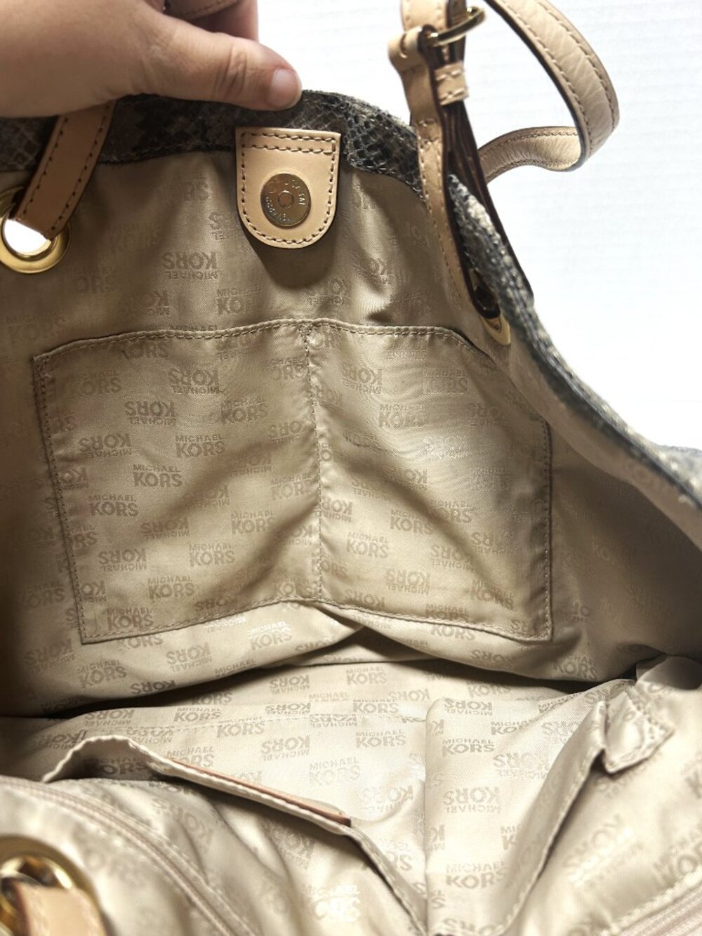 Michael Kors glazed embossed python tote - Picture 11 of 13